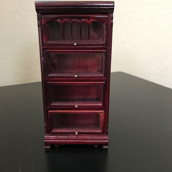 Dollhouse Miniature Barrister Bookshelf Mahogany - Picture 1 of 5